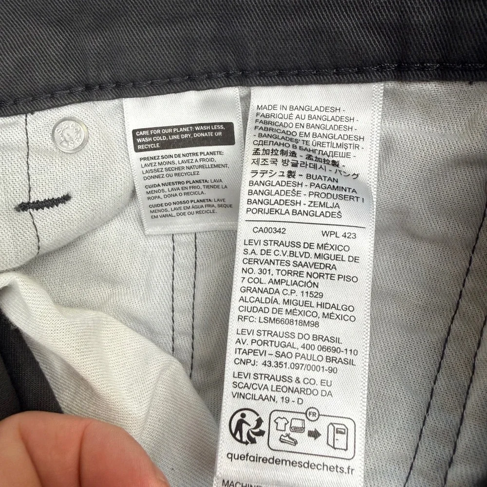 Levis 514 Straight Fit Pants Mens 32x32 Charcoal Gray Stretch 00514-1922